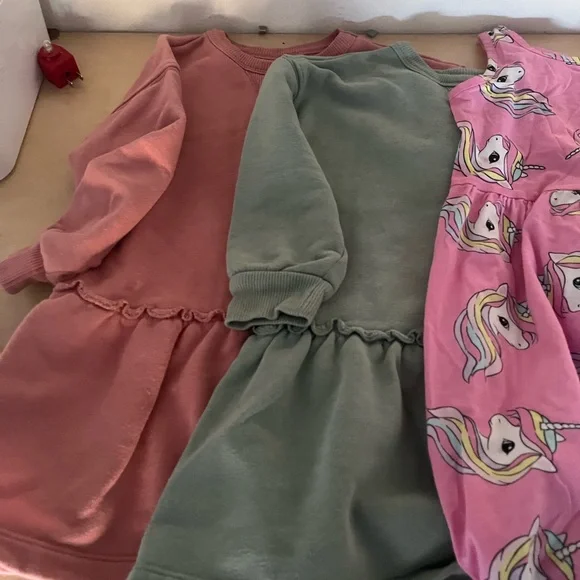 H&M old navy mixed lot brand Pink girls print  Kids Dresses 4-5-6 robes - Picture 5 of 7